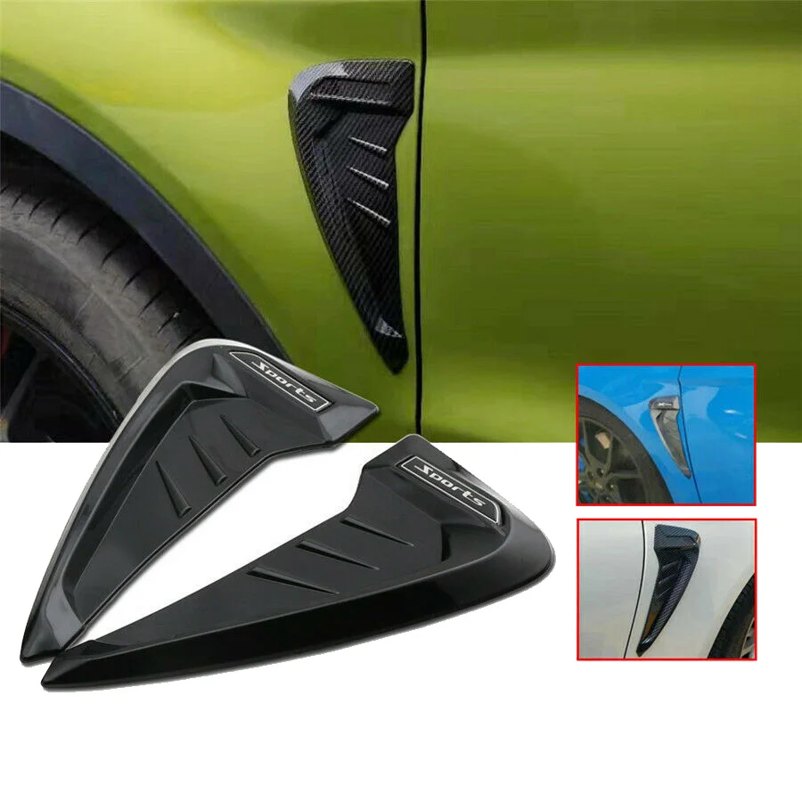 

1 Pair Car Universal Black Side Body Intake Grille Fender Air Vent Decoration Cover Trim Auto Accessories