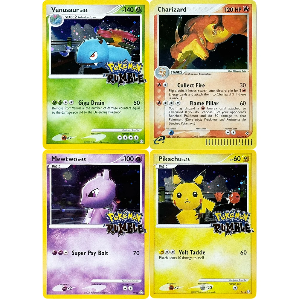 

Покемон PTCG Дракон (DR) Чаризард # 100 Рамбл (RM) Пикачу # 7 Мьюту # 9 Венузавр # 1 фольгированная карта-прокси для самостоятельной сборки, редкие коллекционные карты, игрушечные карты