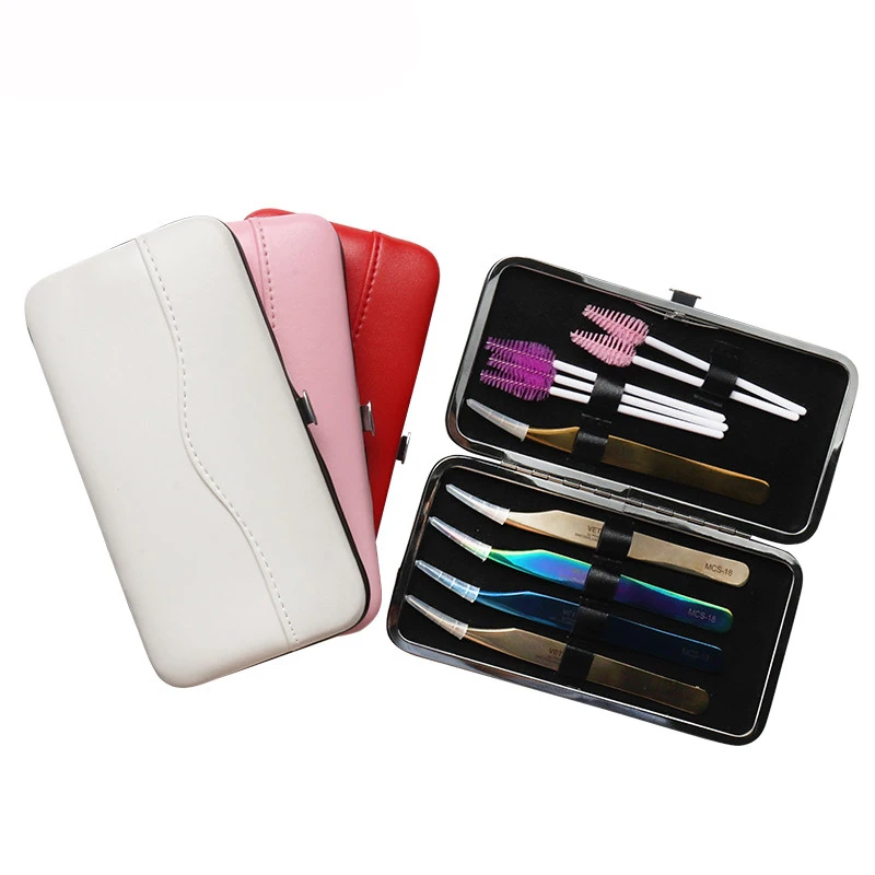 1pcs Eyelash Extension Tweezers Storage Bag Leather Travel Portable Organizer Case Lashes Extension Supplies Makeup Tools