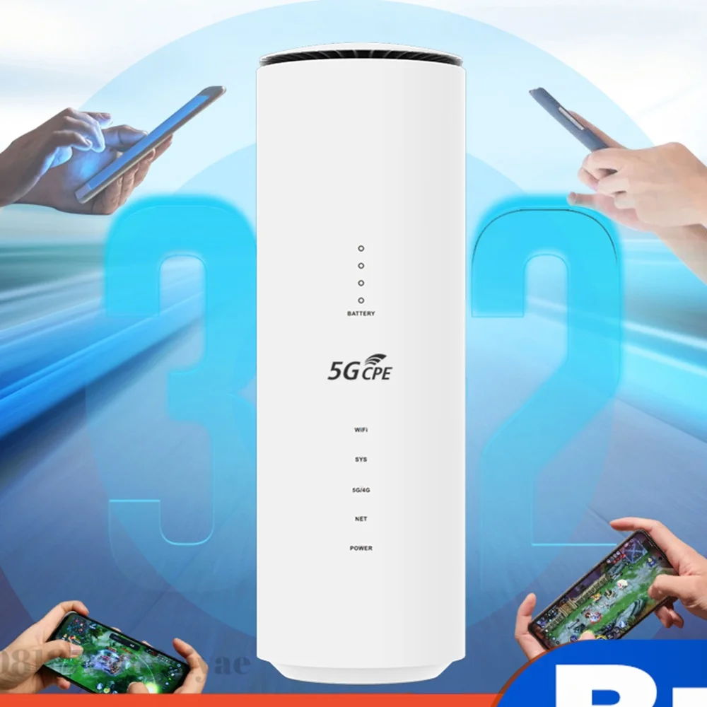 Built-in Multiple Antennas Wireless Router with SIM Card Slot WiFi Routers Multiple Network 5G Router for Home Office (UK Plug)