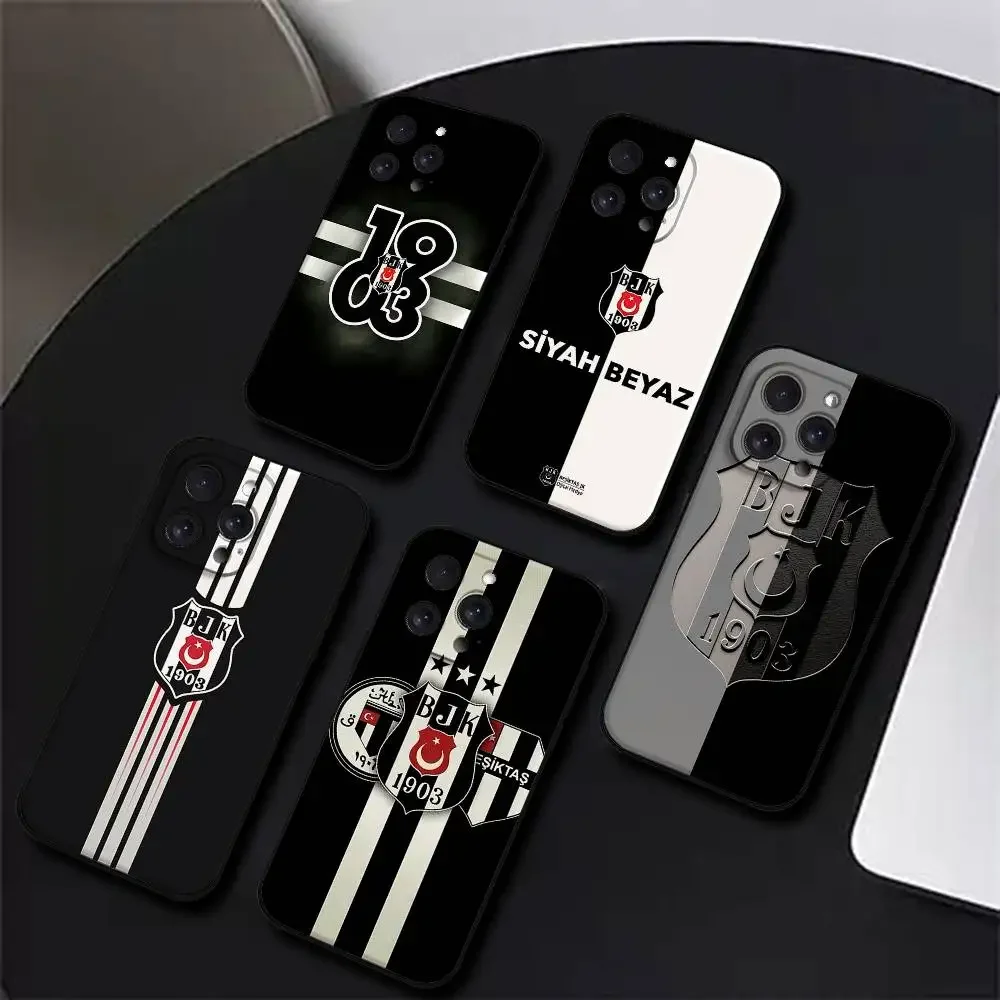 Funda para Teléfono A-Fashions-B-besiktas-B-BJK-G para iPhone 17 16 15 11 13 14 Pro Max X Xr Xs Max 12mini, Carcasa Negra