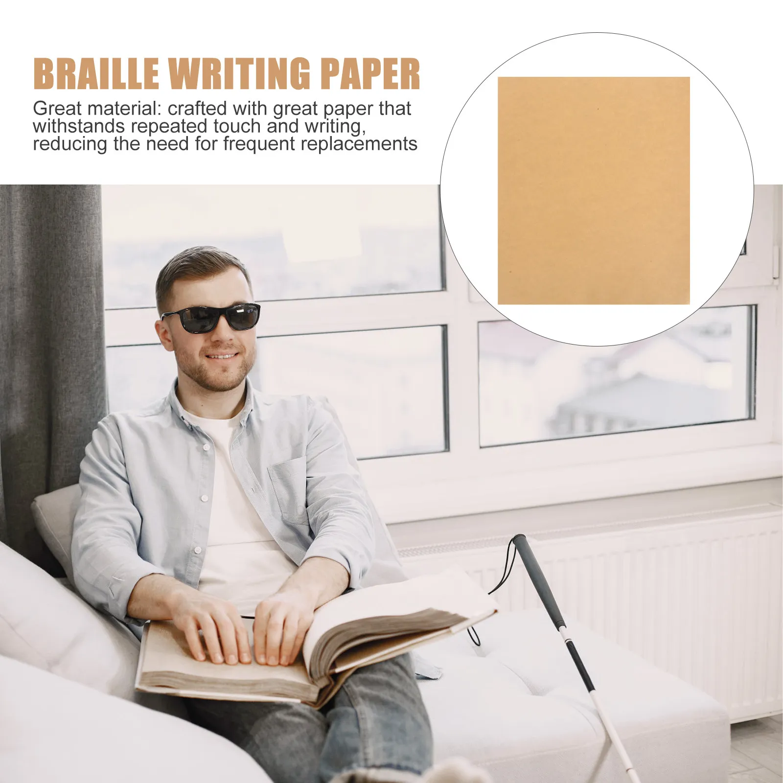 30Pcs Braille Writing Paper Practice Sheets Blind People Thick Paper Accurate Learning Supplies Braille Typing Machines