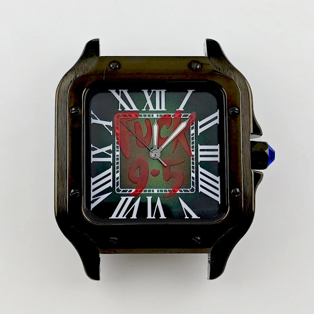 NH35 caso relógio masculino 38mm caixa de aço inoxidável personalizado numeral romano dial NH35 movimento acessórios relógio