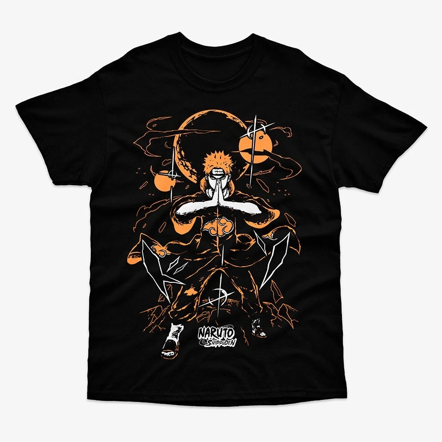 Camiseta Gráfica de Anime Naruto Shippuden Pain Nagato Akatsuki, Estilo Manga, Streetwear, Algodón, Talla Grande