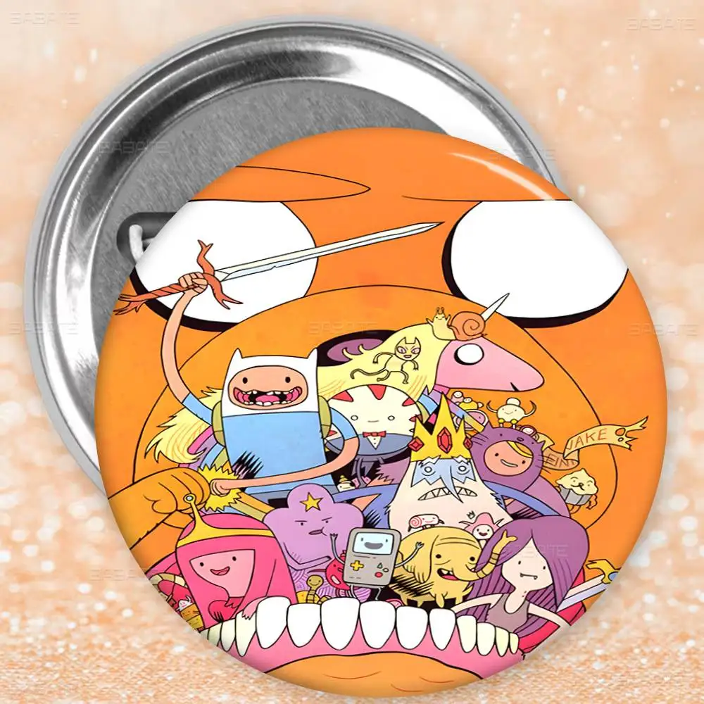 Anime Cartoon A-AdventureS Time Creative Tinplate Soft Button Pins Animal Icon Brooch Lapel Backpack Badge Accessories Pin view 6