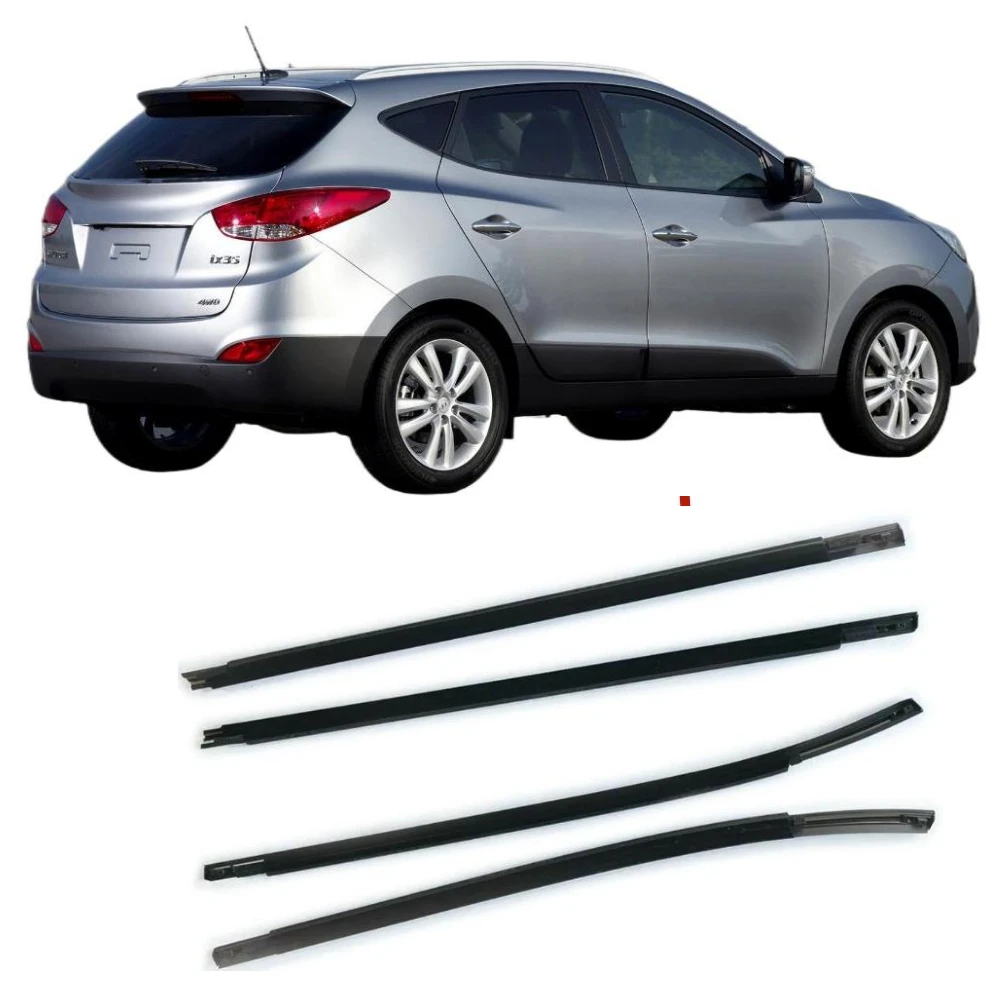 

4 Outside Black Windows Glass Rubber for Hyundai IX35 82210-2S000 Weatherstrip for Tucson LM 2nd 2010-2013 Protector