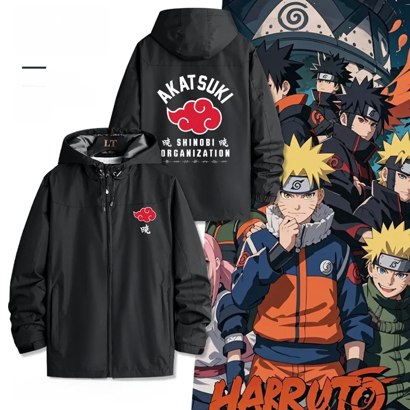 

ippuden Akatsuki Red Cloud Robe Cosplay Jaet Zipper Closure Polyester Youth Faion Spring Autumn Winter Outerwear