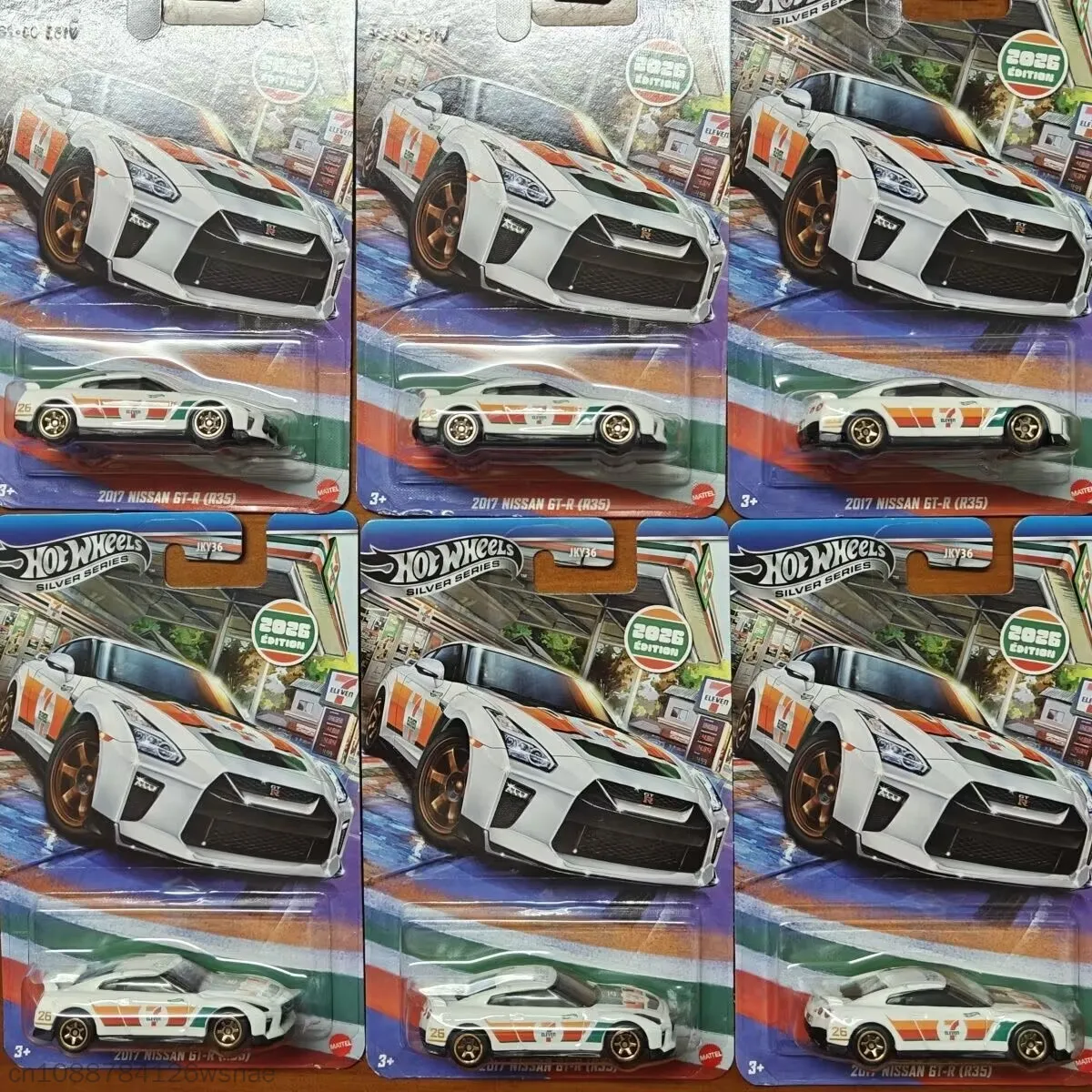 Hot Wheels Diecast Car Model 2026 2017 Nissan Gt R R35 7 Eleven Collab 1/64 Special Edition Alloy Collectible For Hobby Fan Gift