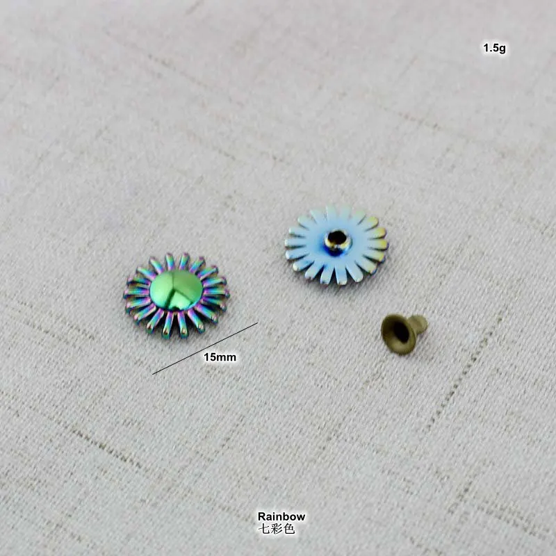 20-100pcs 9mm 11mm Sun flower DIY shoes accessories metal nail round nail bags bracelets screws decorative nail rivets