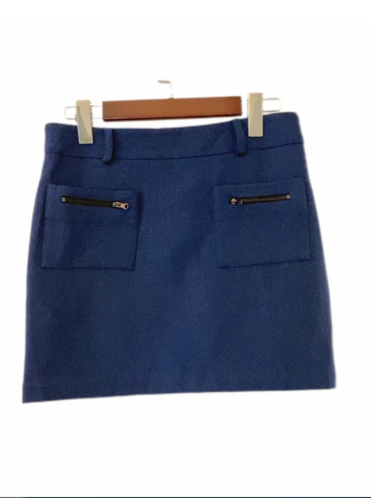 

Fashionable woolen skirt in blue