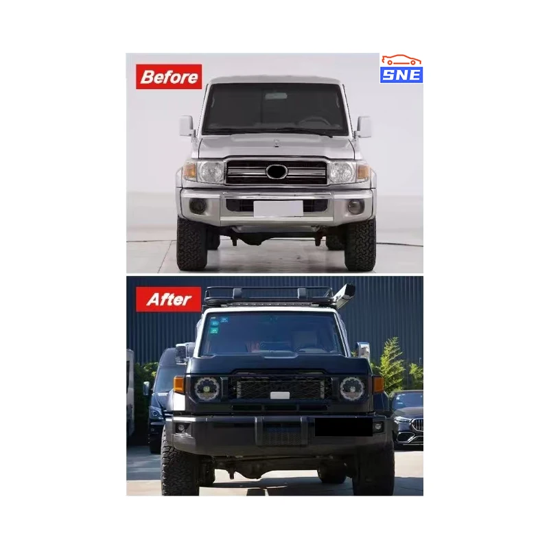 

Suitable for New Style Old to Body Kit Bumper Front and Rear Conversion for Land Cruiser LC 76 Upgrade 2024