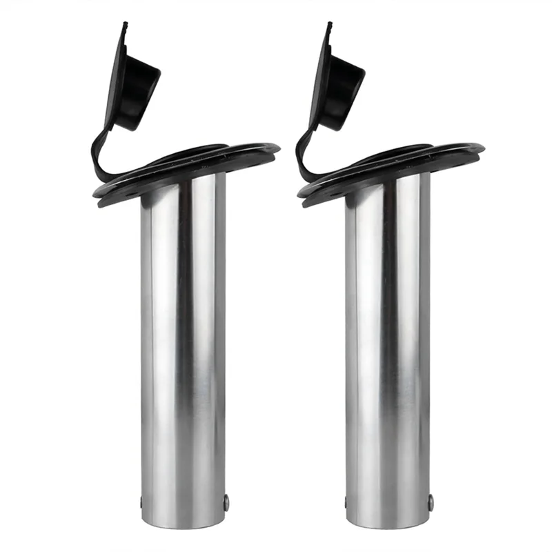 

Y67A-2 Pieces Marine Stainless Steel Fishing Rod Holder Recessed 15 Degree With PVC Cover, Inner Tube And Washer