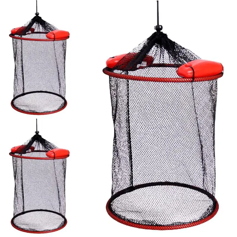 Fishing Basket Foldable Fishing Net Foldable Large Storage Fishing Net Cage Live Fish Basket Portable