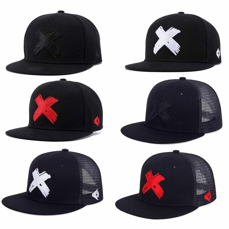 Letter X Baseball Cap Hip Hop Snapback Caps Men Women Street Style Fashion Golf Hat Mesh Breathable Visors Cap Outdoor Sports