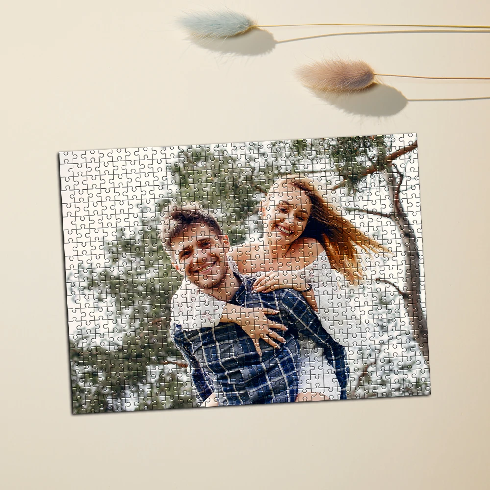 35/300/500/1000 Uds. Foto personalizada rompecabezas pareja Pphoto regalos para niños foto personalizada nombre de madera foto personalizada