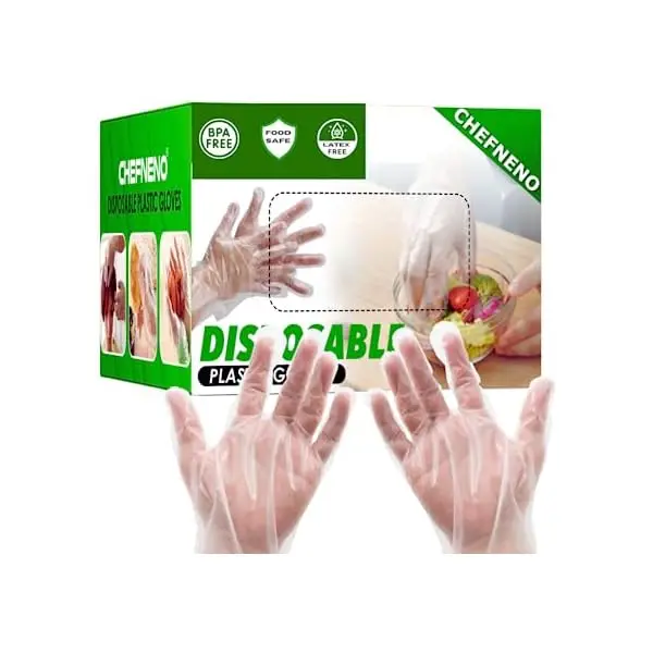 Disposable Food Prep Plastic Gloves (700 -1200 ct.) Cooking Cleaning Food Handling Latex & Powder Free One Size Fits Most