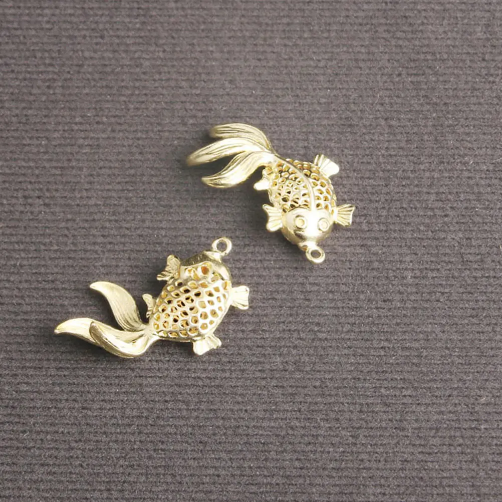 

6pcs Brass Lotus Eight Trigram Gourd Goldfish Keychains Retro Pendant Accessories Gifts Jewelry Crafts DIY Decor