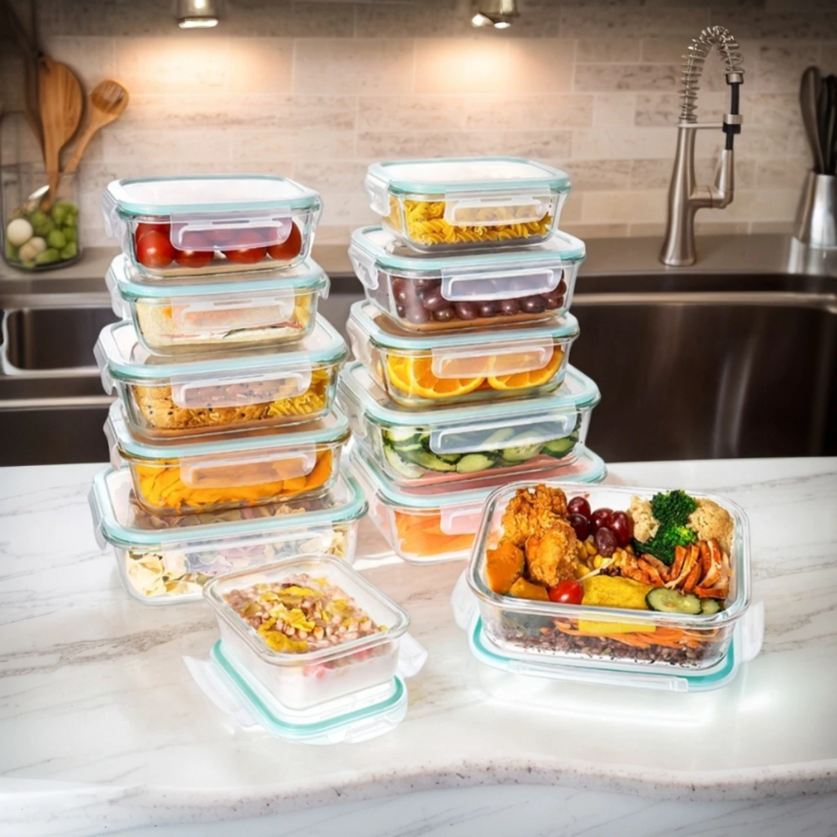 

8pcs Vacuum Sealed Jars Transparent Glass Food Storage Jars Home Moisture-Proof Air-Tight Containers