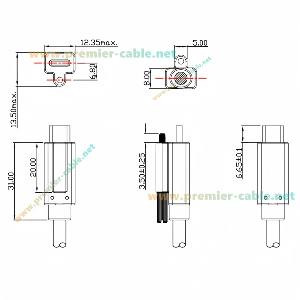 USB 3.1 C ذكر إلى USB 3.0 كابل ذكر مع قفل برغي واحد 5 جيجابت في الثانية لوحة جبل USB 3.1 Gen1 Type-C إلى كابل شحن وبيانات