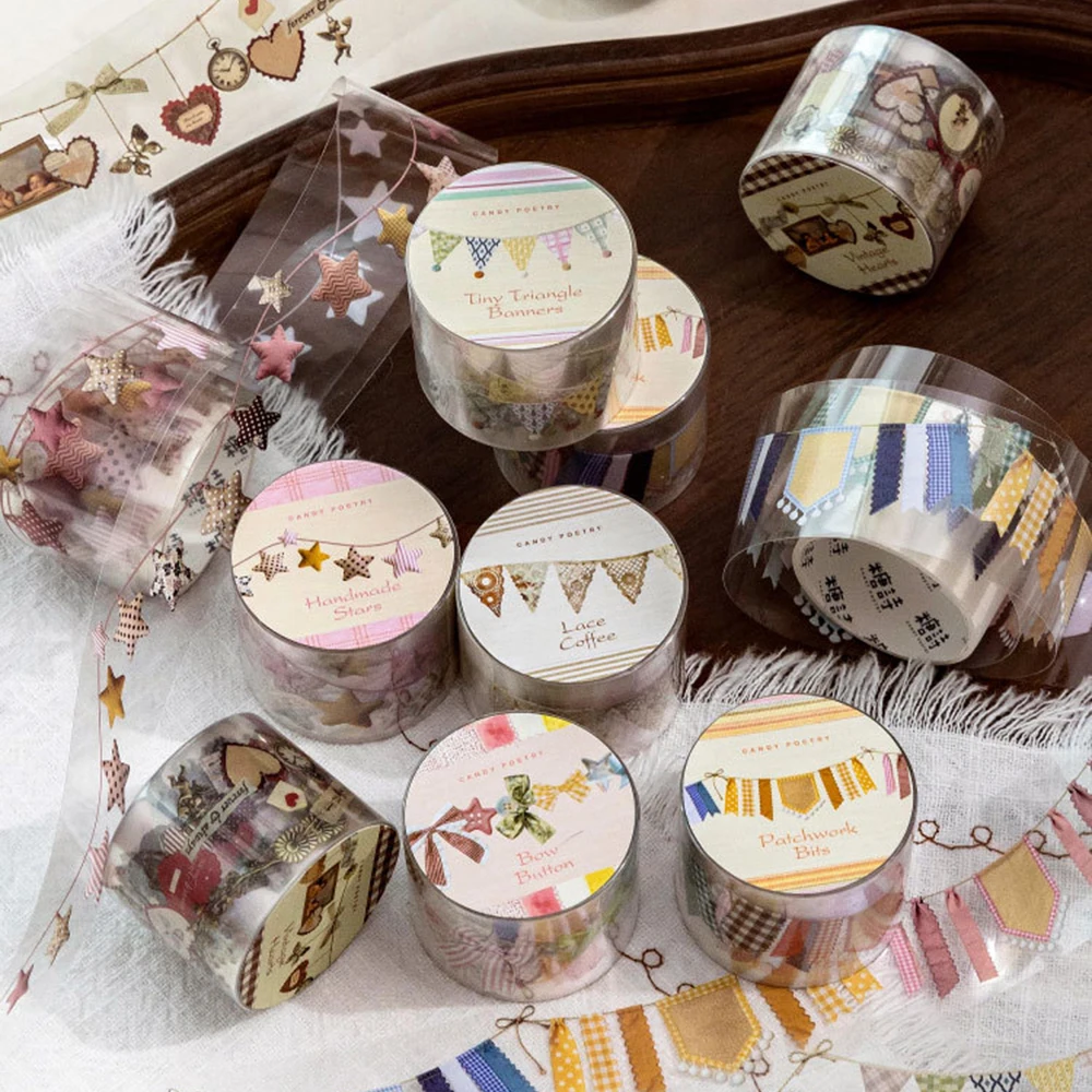 1Roll PET Creative Ribbon Festival Elements Colored Dots Versatile Material Hand Account Diy Base Decorative Stickers