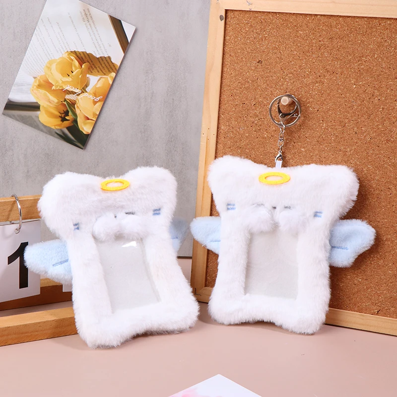 Cute Plush Photo Card Holder Bus Card Protector Bag Picture Photo Sleeves Card Cases