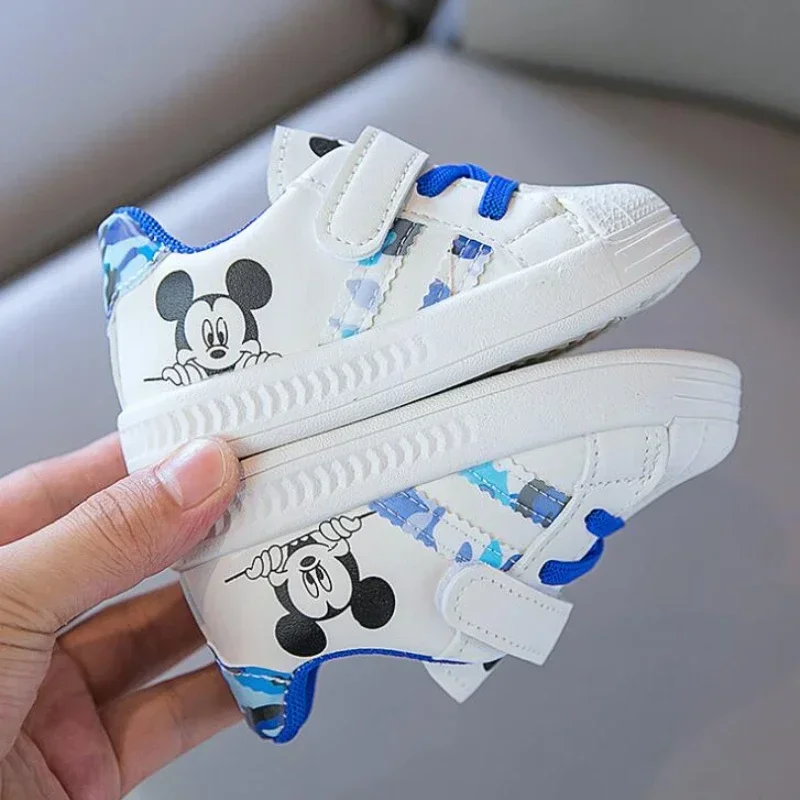 Disney White Casual Shoes For Baby Boy Girl Brand Children Sneaker Mickey Mouse Kids Sports Shoes Toddler Walking Shoes Size 25