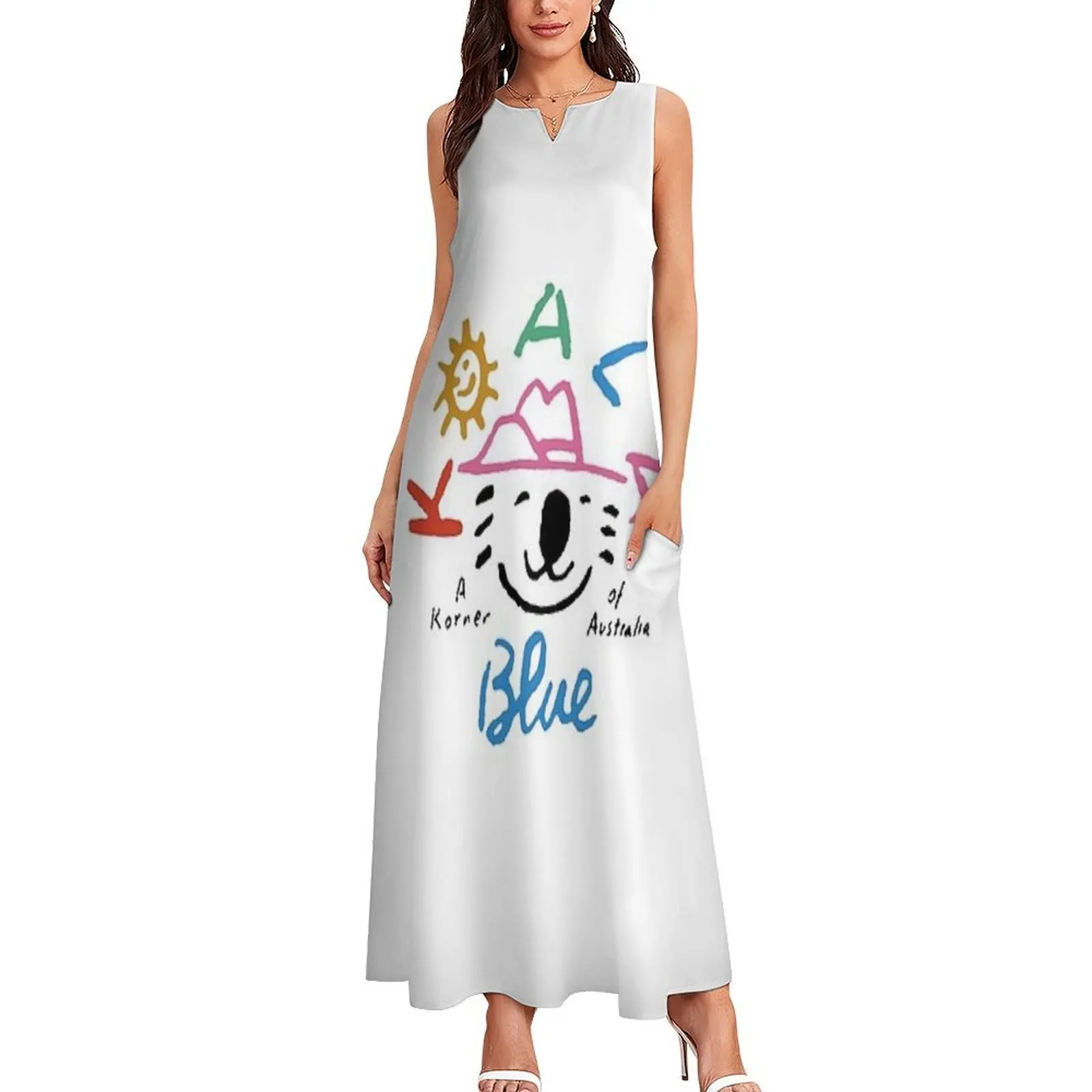 For Fan Koala Blue Long Dress Dress for girls sexy short dresses daring evening dress women