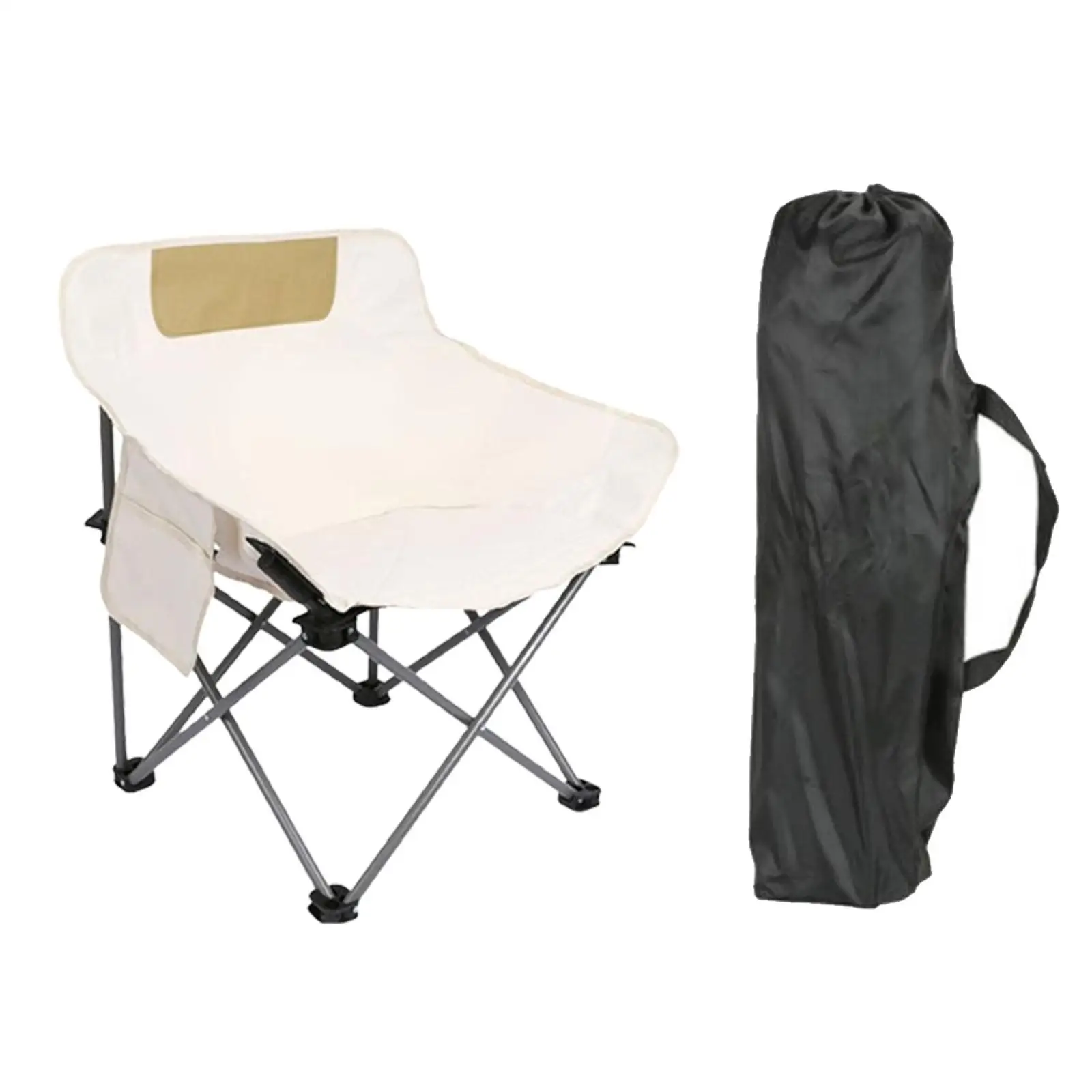 Folding Camping Chair with Organizing Bag with Pocket Stable Structure Beach Chair for Park Yard Barbecue Sporting Events Hiking