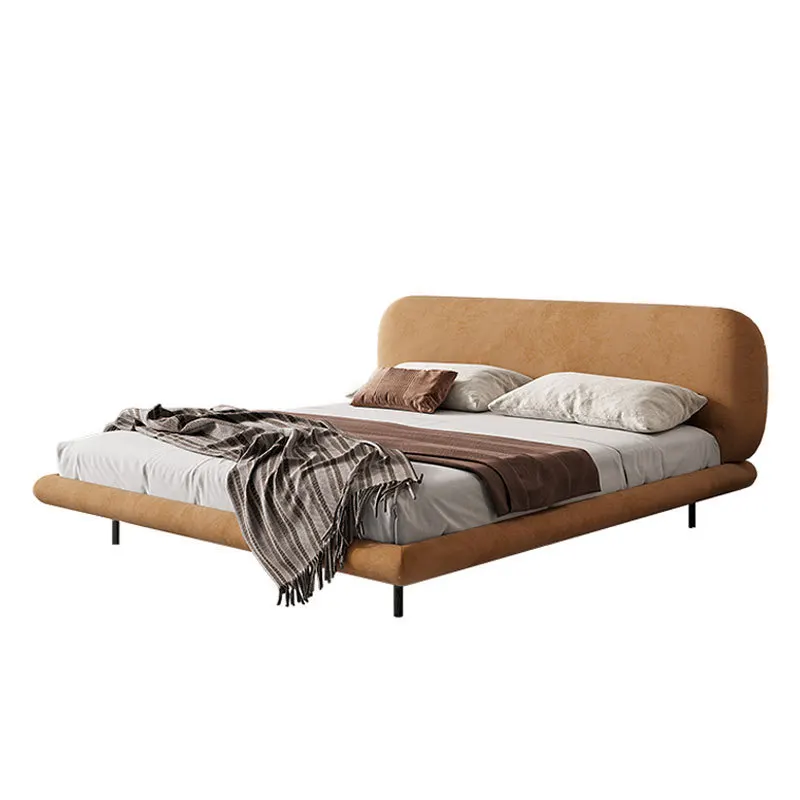 

Modern light luxury double suspension bed 1.8 * 2 meters master bedroom matte technology cloth