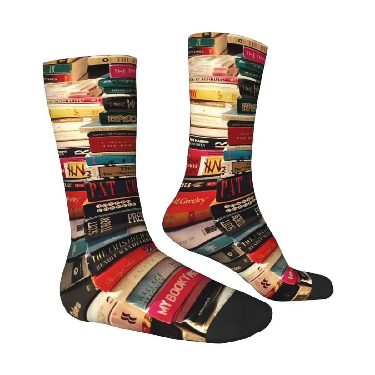 The Library Socks Books Print Kawaii Stockings Female Comfortable Cycling Socks Autumn Printed Anti Slip Socks