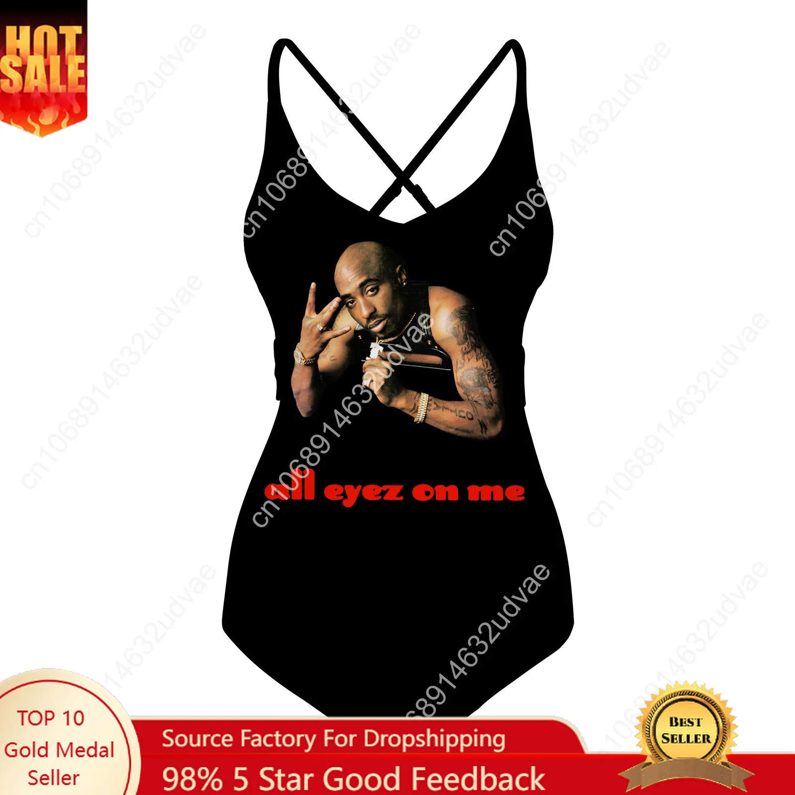 

Tupac Shakur 2Pac Swimsuit Womens Sling Swimsuits Personalized Sexy Swimwear Beach Bikini Summer Customize Bathing Suits