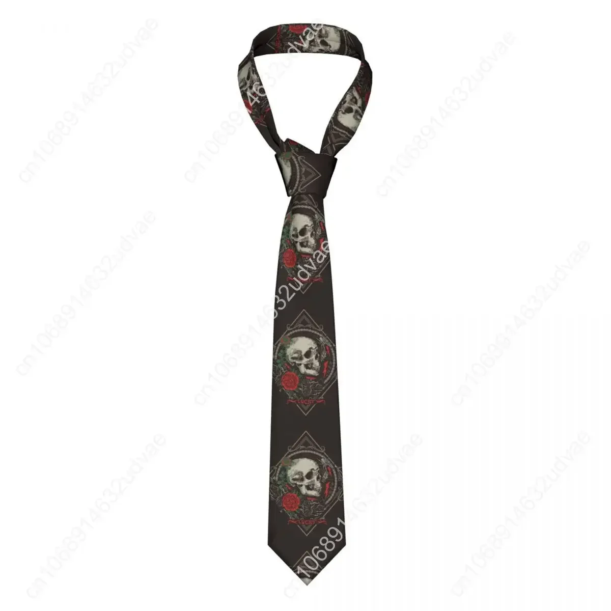 Mens Tie Slim Skinny Gothic Skull And Roses Necktie Fashion Necktie Free Style Men Tie Party Wedding