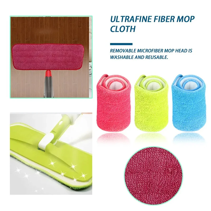 Replacement Household Cleaning Tools Spray Mop Pads Microfiber Mop Head for Wet Dry Mops Pads Washable Floor Mop Cloth