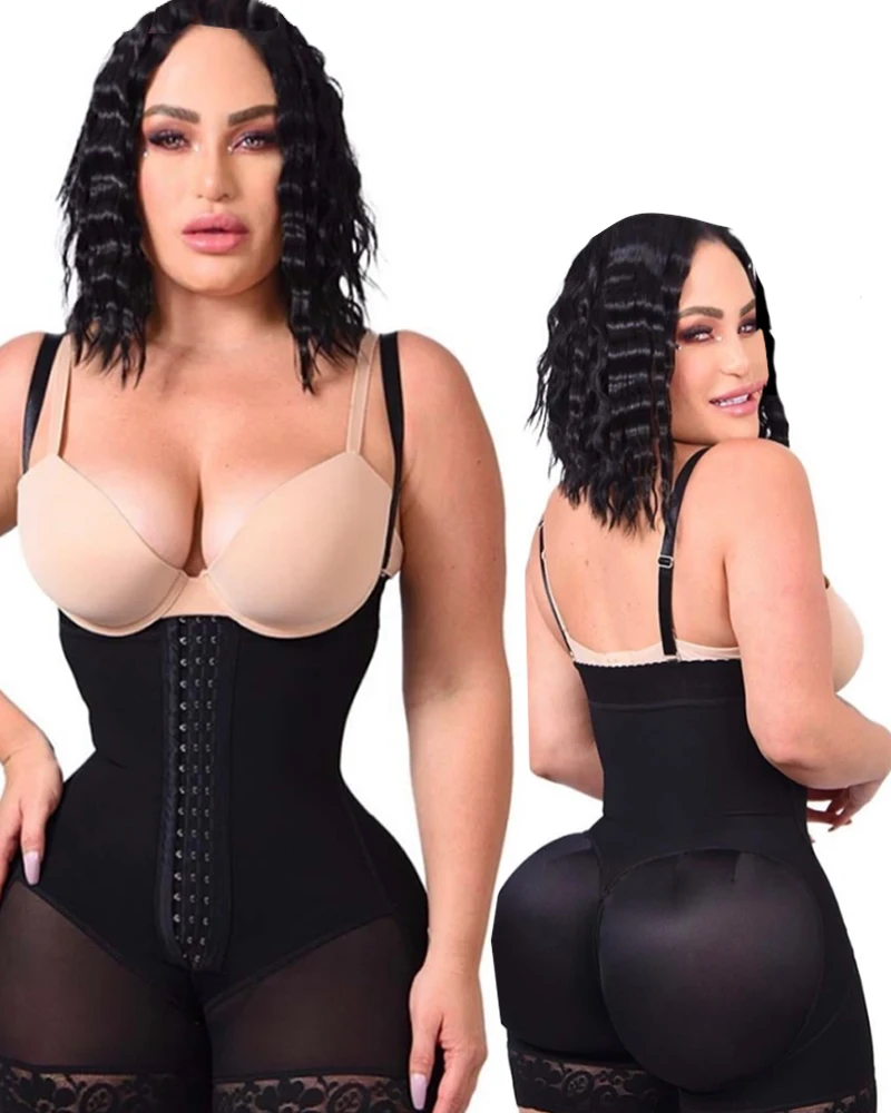 Fajas Compression Women Open Bust Slimming Bodysuit Abdominal Control Adjustable Shoulder Clasps Butt Lifter Shapewear