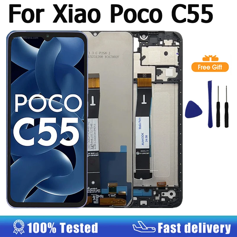 6.71\'\' Display For Xiaomi Poco C55 22127PC95I LCD Display Touch Screen Digitizer Replacement For Xiaomi Redmi 12C LCD Display