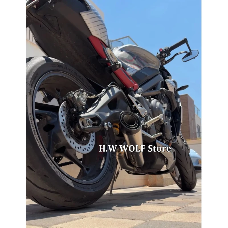 Slip On For TRIUMPH STREET TRIPLE 765 S R RS 660 S A2L 2017-2023 Motorcycle Exhaust Mid Pipe Modify Muffler Escape Moto Catalyst