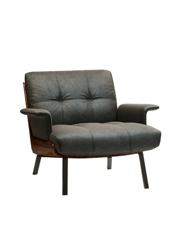 

Italian minimalist lazy sofa lounge chair Leather comfortable sofa chair