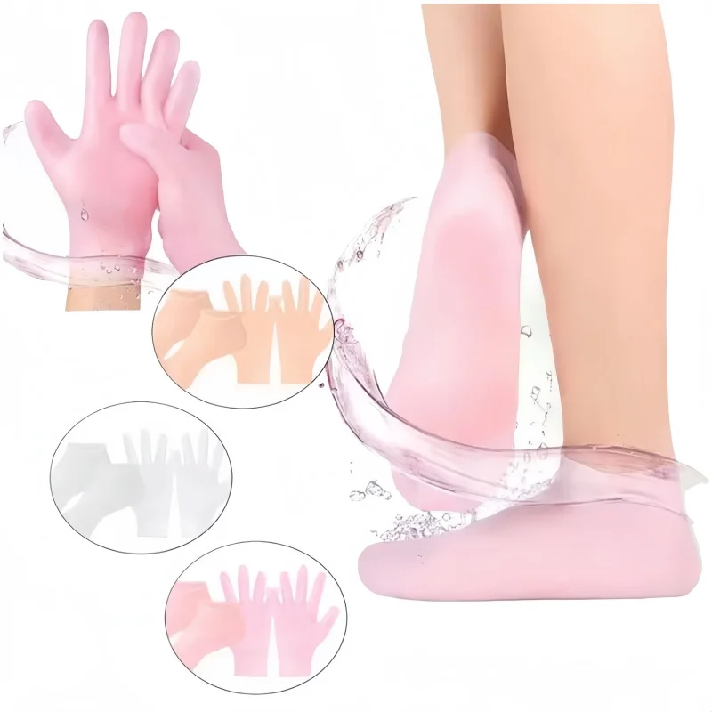 

Silicone Socks Prevent Feet From Drying and Cracking Feet Skin Care Socks Hand Care Silicone Gloves Elastic Foot Mask Socks Set