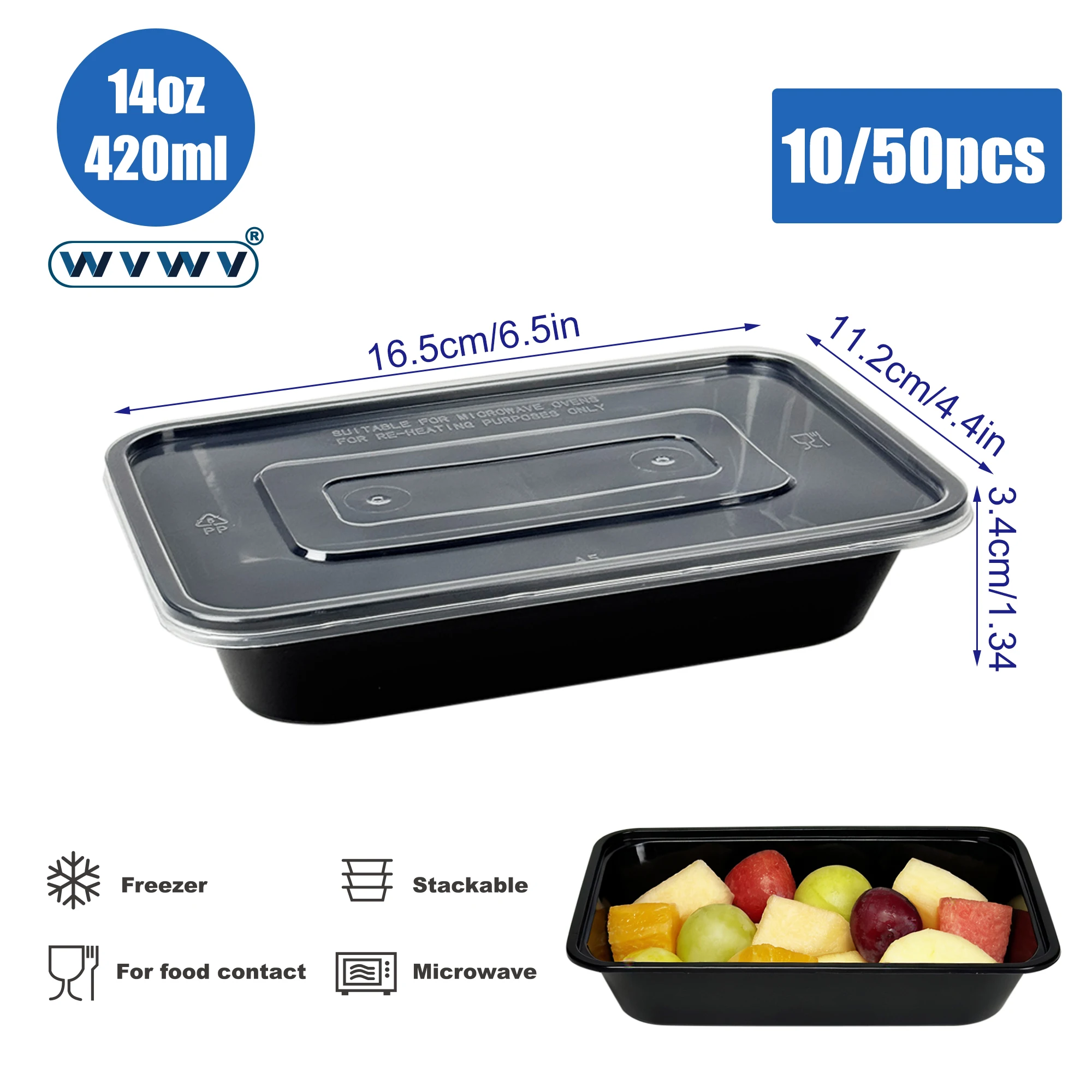 10/50Pcs, 420ml Reusable Food - огляд і ціна Meal Prep Menu