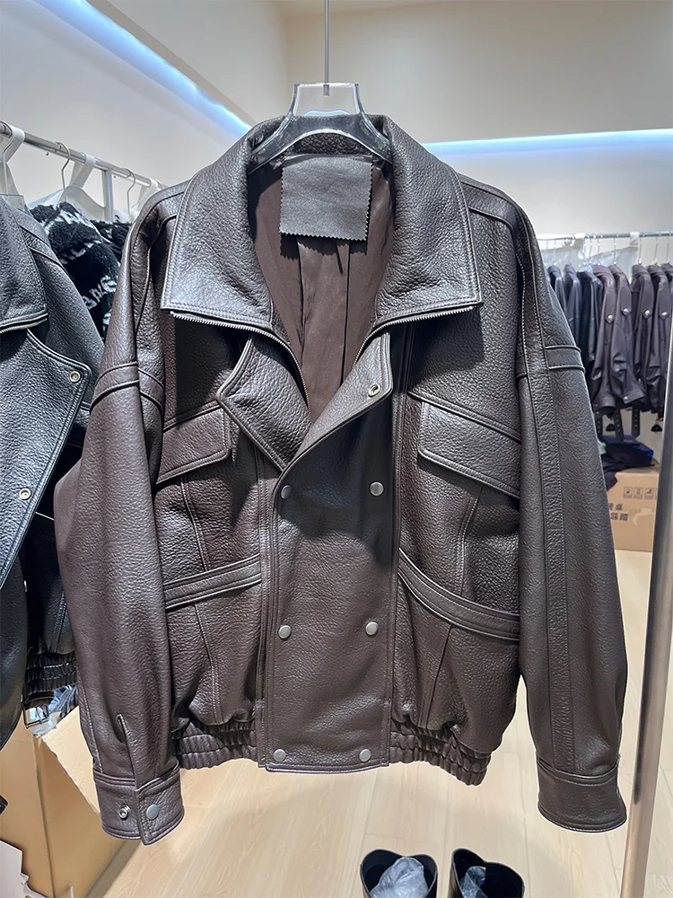 2025 New Fasion Giacca da donna in vera pelle di montone naturale Cappotto da donna in vera pelle di agnello streetwear Giacca da moto outwear