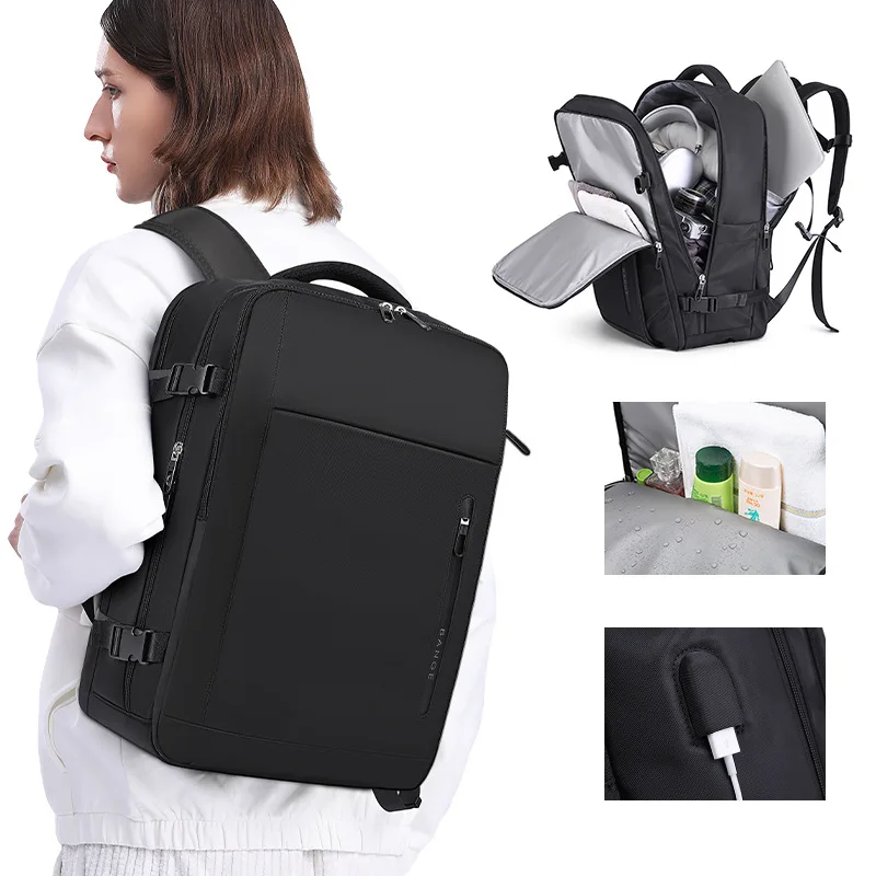 Mochila de viaje multifunción para ordenador portátil de 35L, bolsa de libros para estudiantes, impermeable, de negocios, con carga USB, bolso de hombro