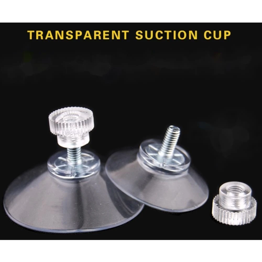 5.3cm Strong Fixed Clear M4 Screw Sucker Suction Cup Thumbscrew Screw Rubber Plastic Hooks Window Glass Table Tops Storage Tools