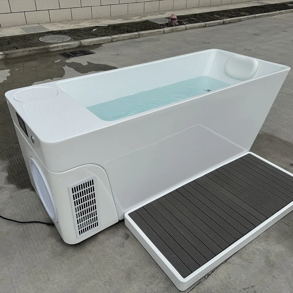 Wifi App Control Cold Plunge All In One Acrylic Ice Bath Tub 1.9m Cold Plunge Pool With Chiller Filter And Insulated Cover