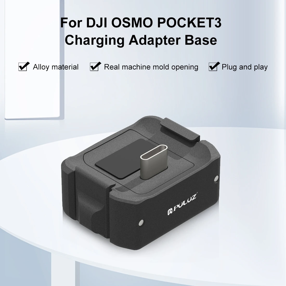 PULUZ USB-C / Type-C Dock Desktop Charging Base Aluminum Alloy Bracket For DJI OSMO Pocket 3 Camera Accessories