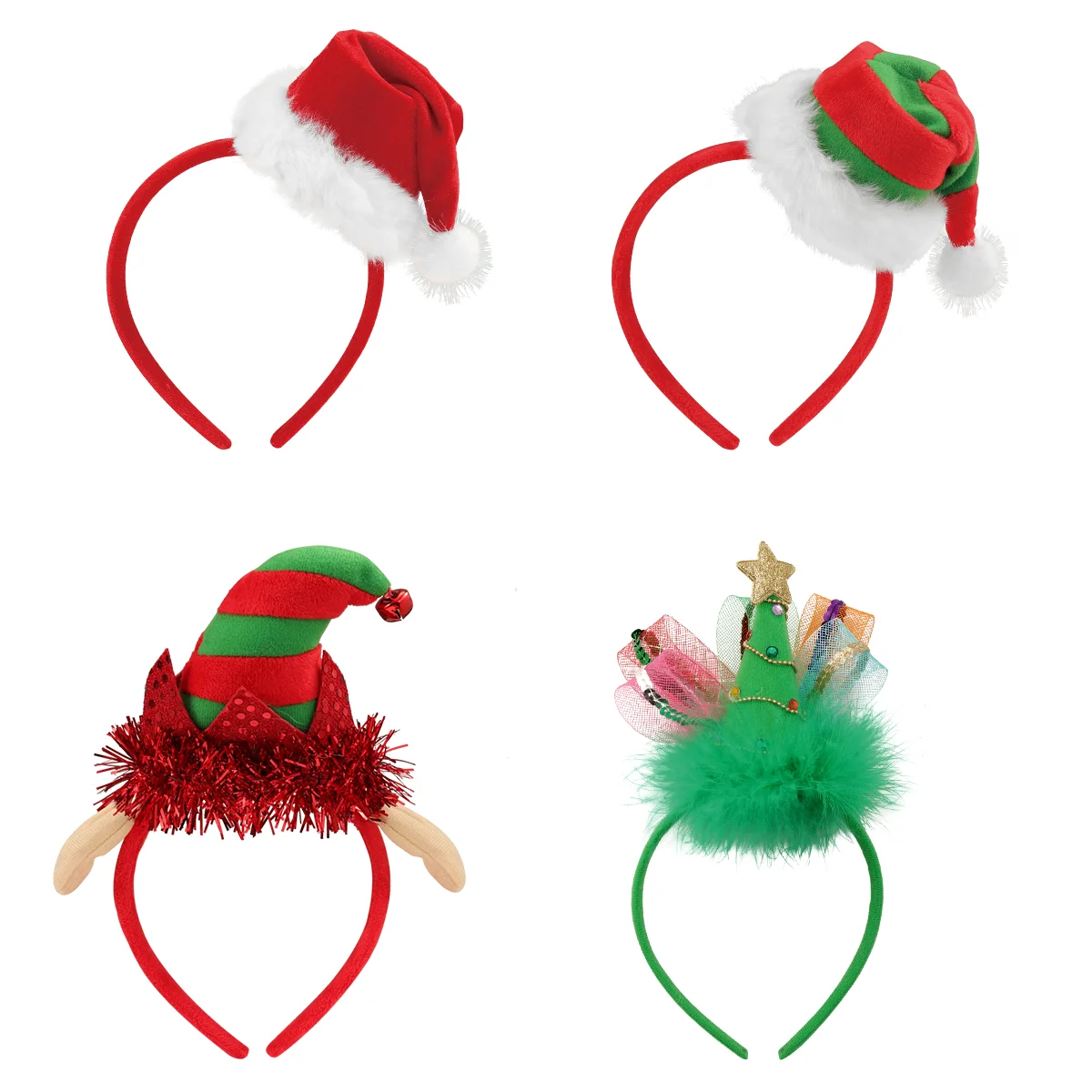 

Frcolor 4pcs Christmas Headbands Lovely Fancy Xmas Headwears Hair Hoops Hair Accessories Kids Adults Christmas Party Favors