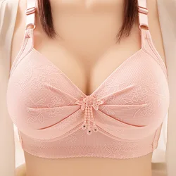 Women Female Brassiere Large Size Anti-sagging Women Ladies Underwear Thin Section Non-steel Ring Middle-aged Ladies Female Bra