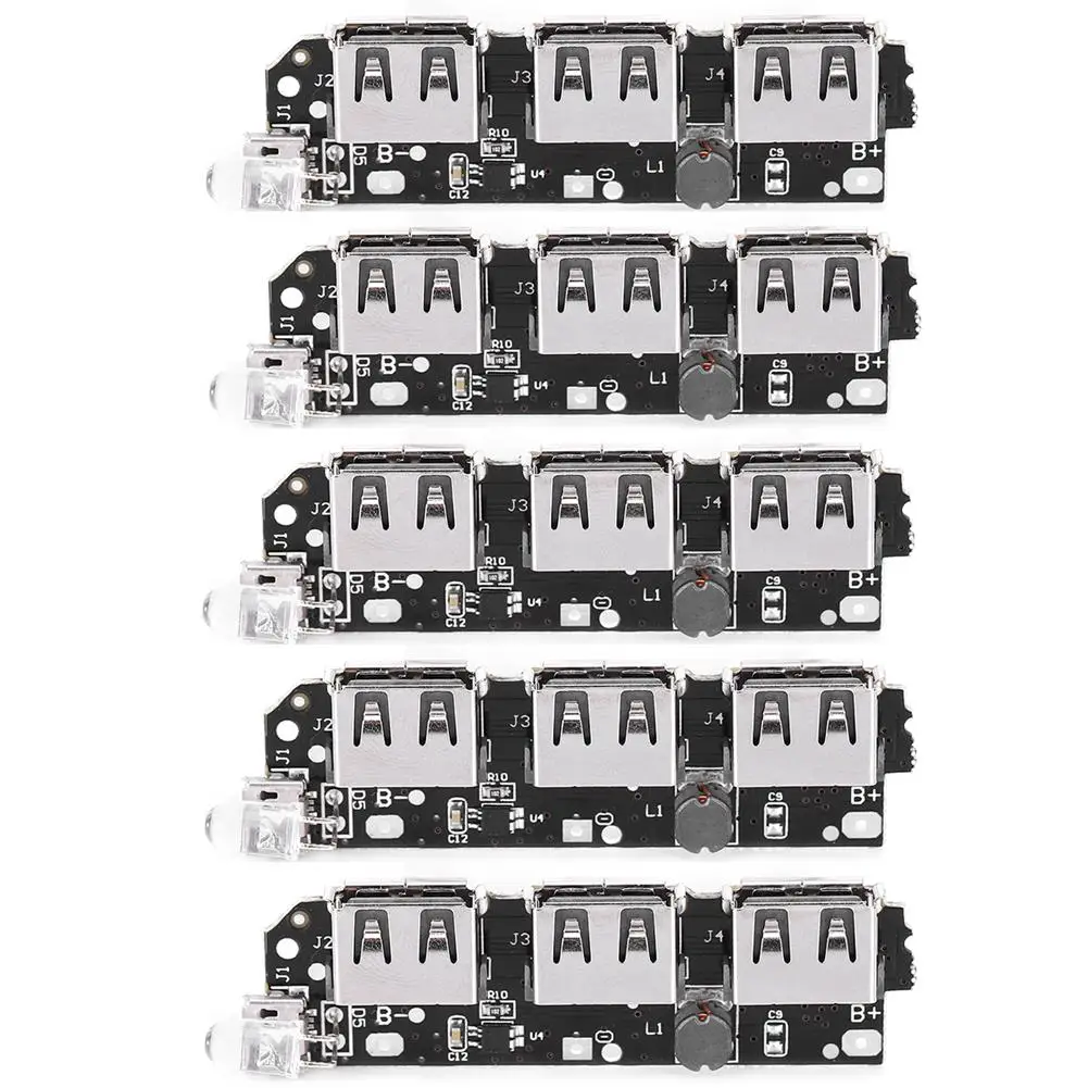 Circuit imprimé pour chargeur de banque d'alimentation USB, 5V, 2,1 A, 5 pièces