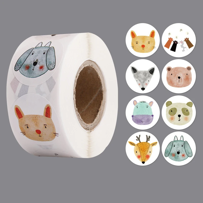 500pcs Reward Labels Sticker Fun Motivation Animal Sticker for School Teacher Student Stationery Stickers Kids Decorative Label