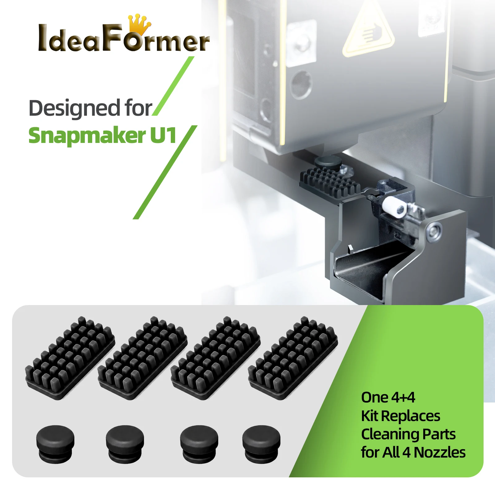 Für Snapmaker U1 Düsenreiniger, Silikonbürste mit Anti-Leck-Pad, Reinigungswerkzeug für Snapmaker U1 Hot End 3D-Druckerteile – Detail 5
