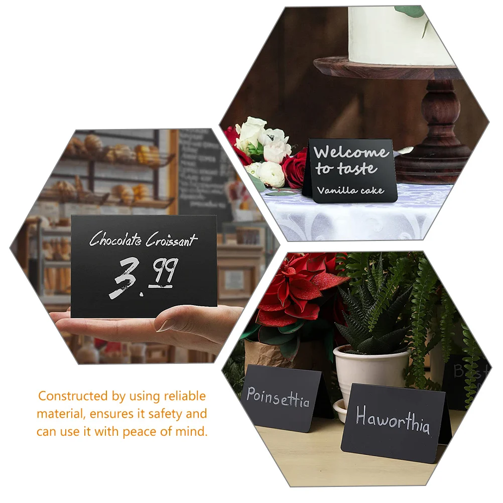 10pcs Handwritten Menu Card Dry Erase Chalkboard Sign Small Boards Standing Memo Board Tabletop Message Board Mini Chalkboard